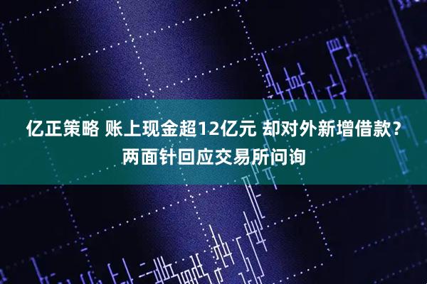 亿正策略 账上现金超12亿元 却对外新增借款？两面针回应交易所问询
